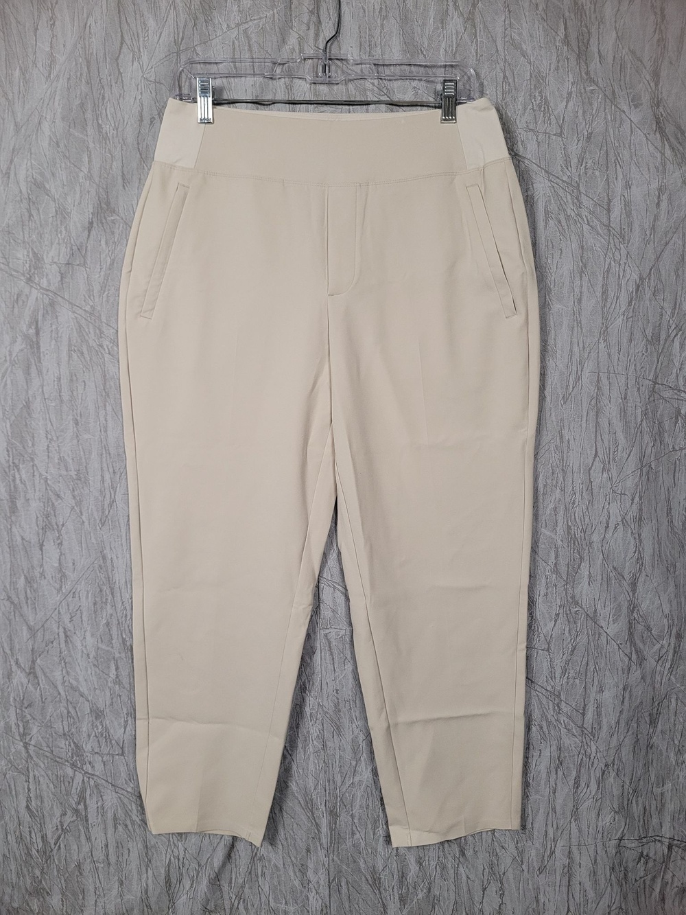 Athleta Pants Womens Petite 8 Beige Ankle Ponte Stretch Pockets Pull On